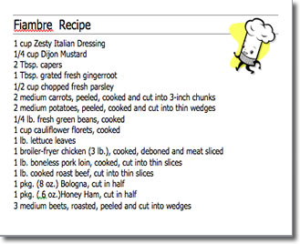 Recipe card