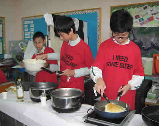 Making a pancake breakfast