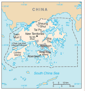 Map of Hong Kong