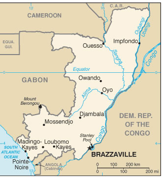 Map of Republic of Congo