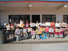 Students near Monarch butterfly sanctuaries in Mexico