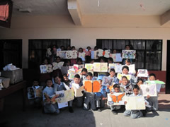 Students near Monarch butterfly sanctuaries in Mexico