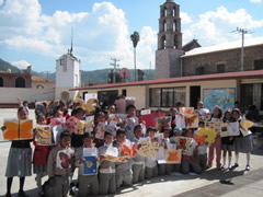 Students near Monarch butterfly sanctuaries in Mexico