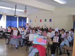 Students near Monarch butterfly sanctuaries in Mexico