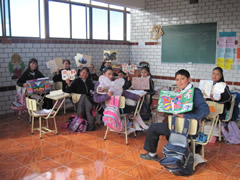 Children in Mexico receiving Symbolic Monarch Butterflies