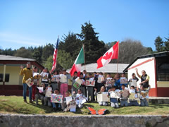 Students near Monarch butterfly sanctuaries in Mexico