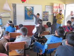 Students near Monarch butterfly sanctuaries in Mexico