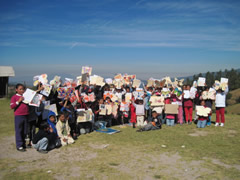 Students in Mexico receiving Symbolic Monarch Butterflies