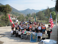 Students near Monarch butterfly sanctuaries in Mexico