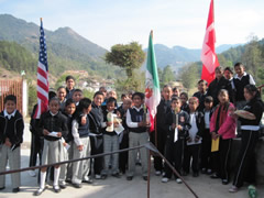 Students near Monarch butterfly sanctuaries in Mexico