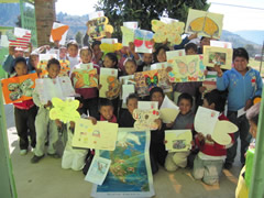 Children in Mexico receiving Symbolic Monarch Butterflies