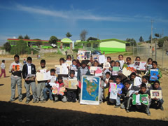 Children in Mexico receiving Symbolic Monarch Butterflies