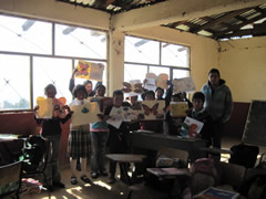 Children in Mexico receiving Symbolic Monarch Butterflies