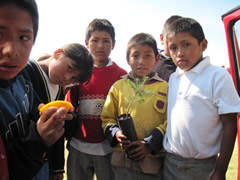 Children in Mexico receiving Symbolic Monarch Butterflies