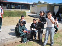 Students near Monarch butterfly sanctuaries in Mexico