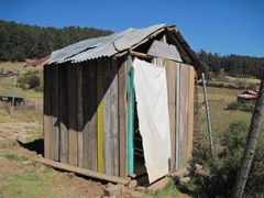 Children receiving symbolic monarch butterflies in Mexico.