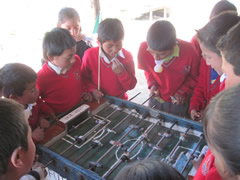 Students receiving Symbolic Monarch Butterflies in Mexico