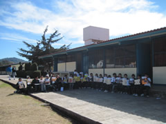 Children in Mexico receiving Symbolic Monarch Butterflies