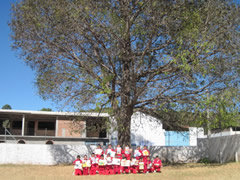 Children in Mexico receiving Symbolic Monarch Butterflies