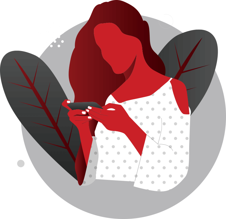 illustration of woman looking at smrt phone