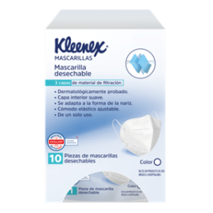 Cubrebocas Kleenex 10 pz
