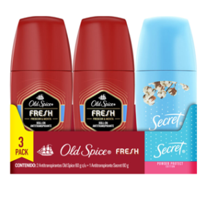 Desodorante 3 pack Old Spice y Secret 50 ml
