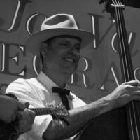 Barry Bales with Earls Of Leicester at Joe Val (2/19/17) - photo © Tara Linhardt