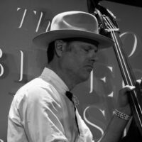 Barry Bales with Earls Of Leicester at Joe Val (2/19/17) - photo © Tara Linhardt