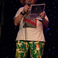 MC Bill Knowlton at Joe Val (2/19/17) - photo © Tara Linhardt