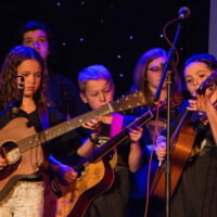 Guitar solos in the Kids Academy band at Joe Val (2/19/17) - photo © Tara Linhardt