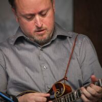 Jesse Brock with The Gibson Brothers at Gettysburg Bluegrass Festival (May 2017) - photo by Frank Baker