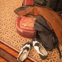 Mark Schatz's kit at the 2018 DC Bluegrass Festival - photo by Jeromie Stephens