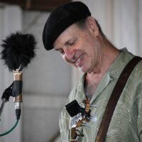 Mark Schatz with Jeff Scroggins & Colorado at the 2018 Delaware Valley Bluegrass Festival - photo by Frank Baker