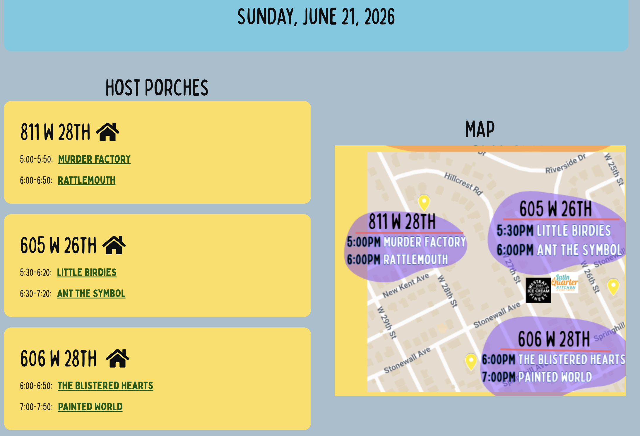 Tiny Porch Concerts Kickoff on Sunday