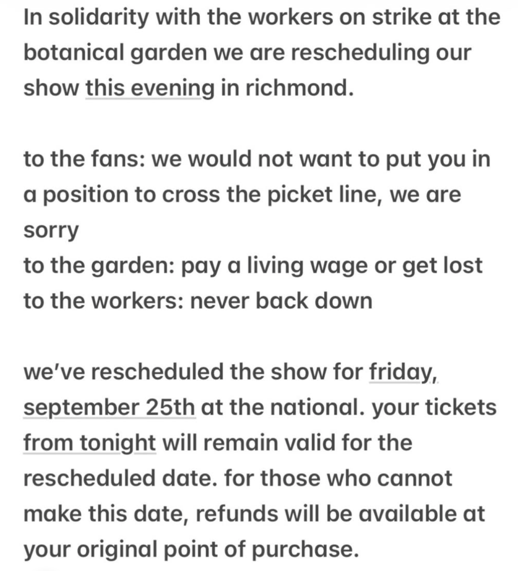 Jesse Welles Reschedules Lewis Ginter Show in Solidarity with Striking Workers