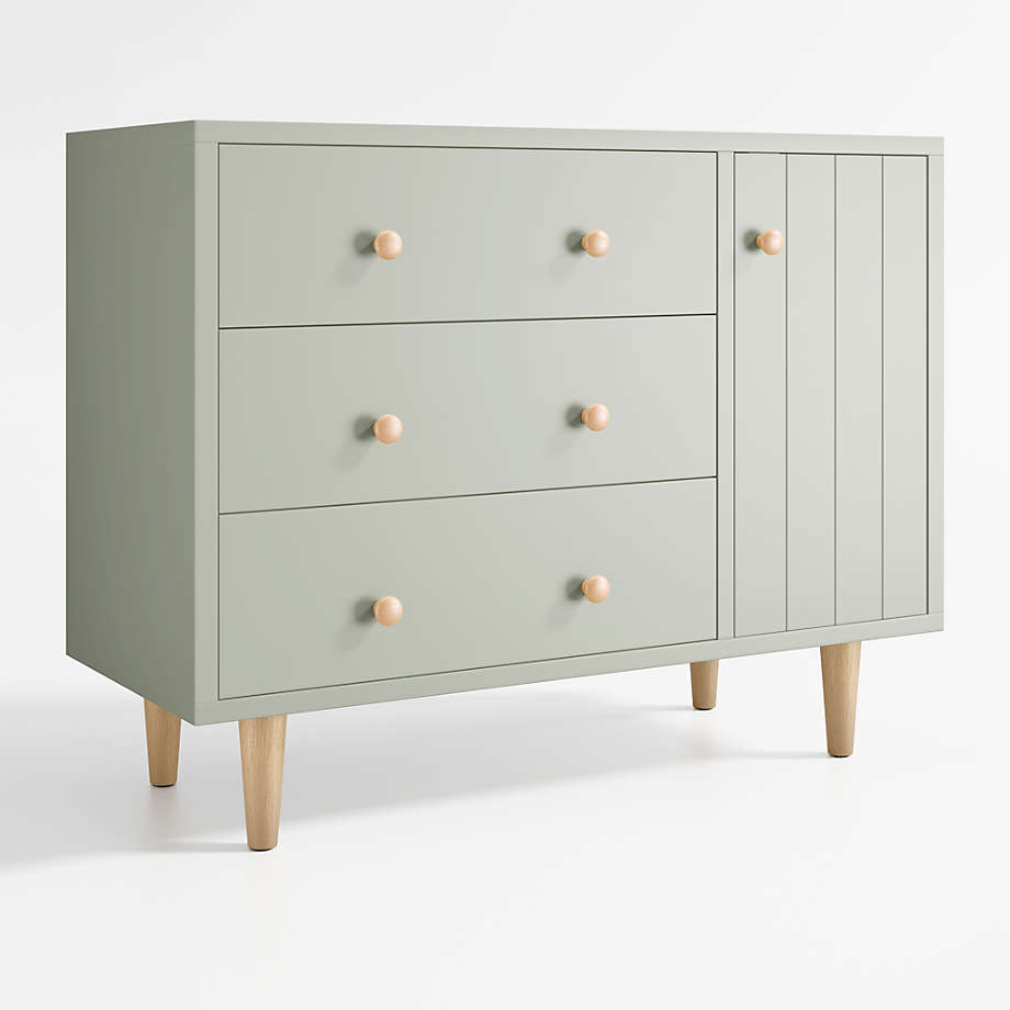 Crate&Barrel Finn Kids Wide Sage Green Dresser | Seeded Crate&Barrel Finn Kids Wide Sage Green Dresser | Seeded