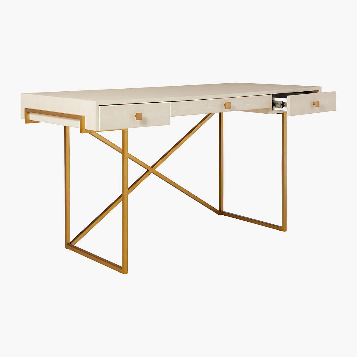Avalon Ivory Faux Shagreen Desk