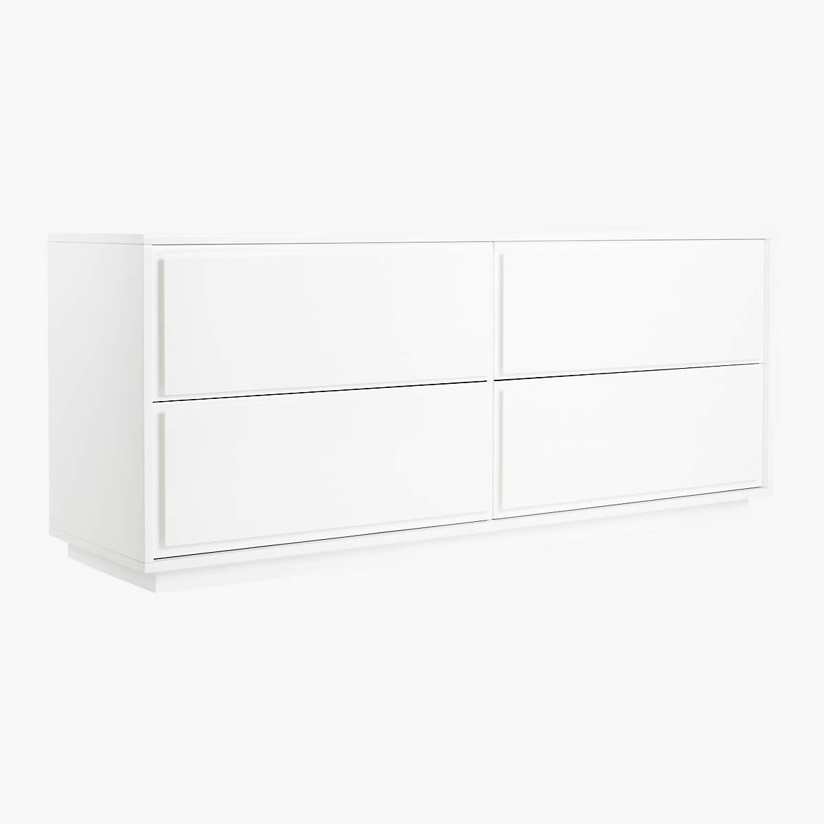 CB2 Gallery White 4-Drawer Low Dresser | Seeded
