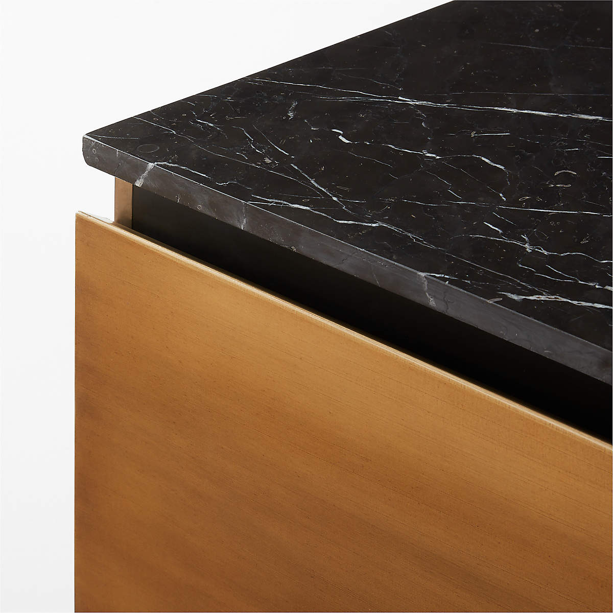 CB2 Logan 4-Drawer Black Marble-Top Dresser | Seeded