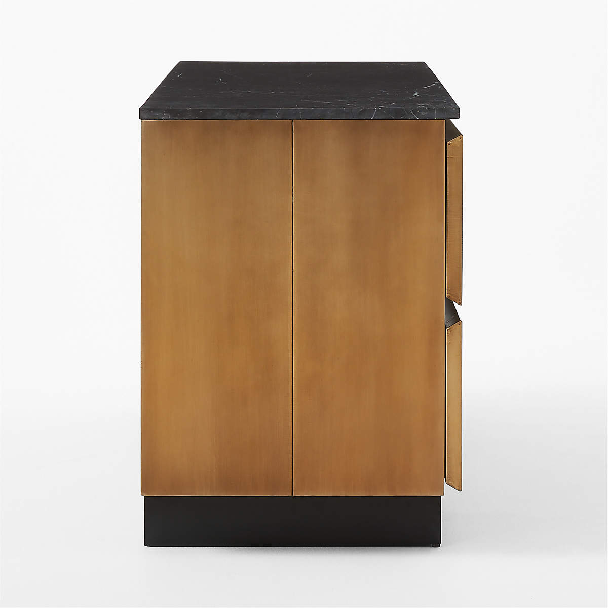 CB2 Logan 4-Drawer Black Marble-Top Dresser | Seeded