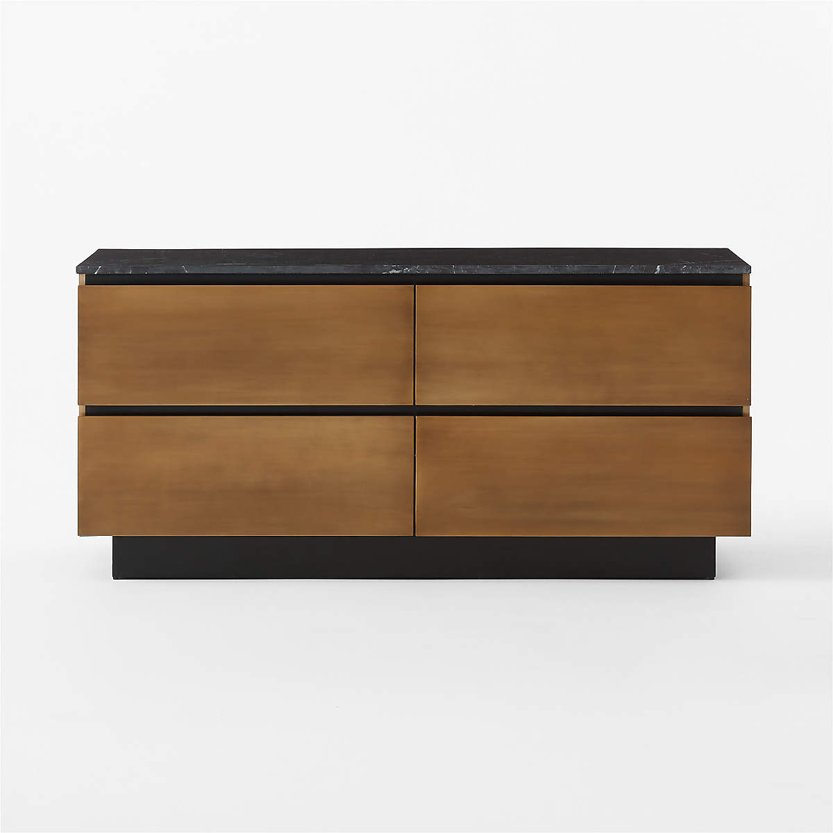 CB2 Logan 4-Drawer Black Marble-Top Dresser | Seeded