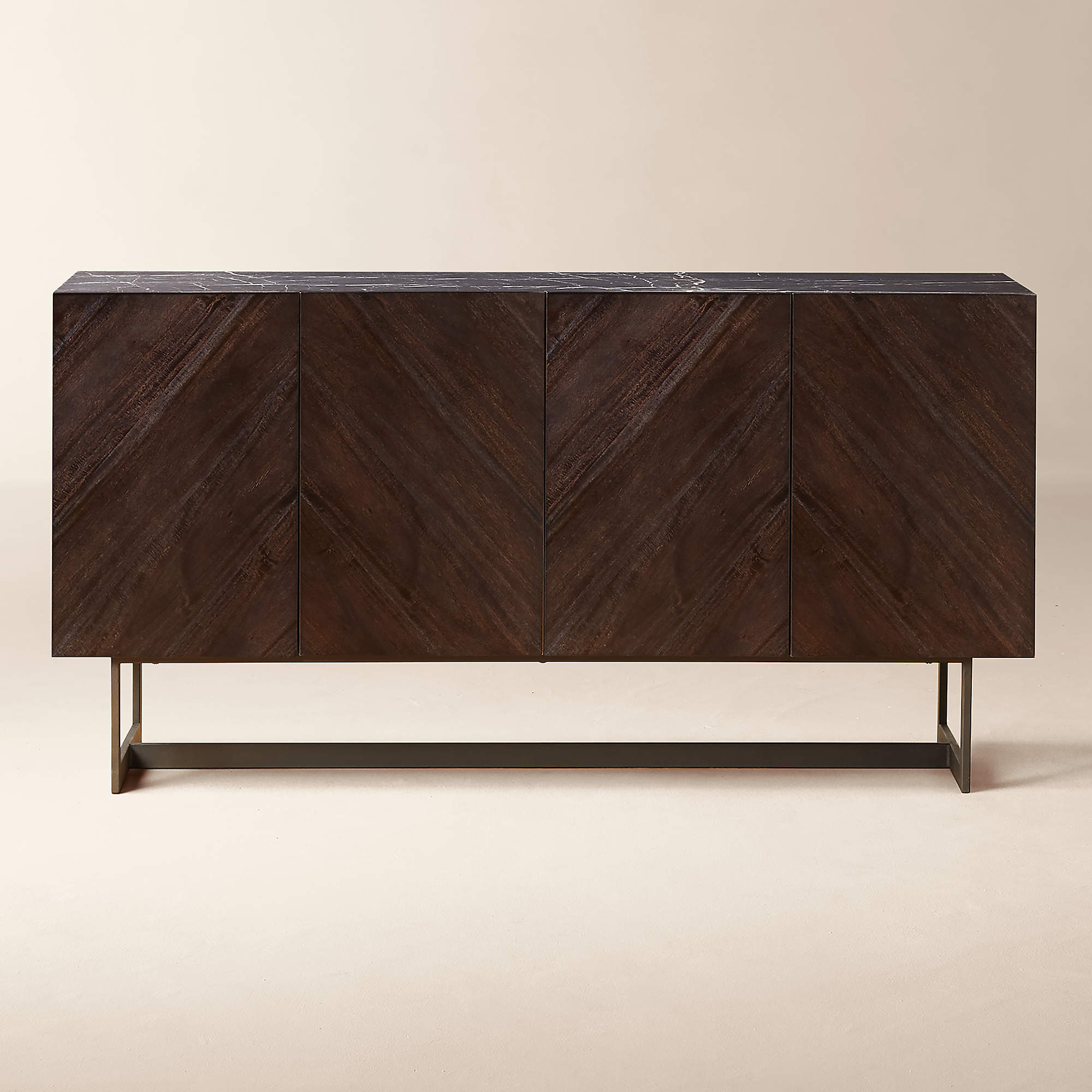 CB2 Archer Lacquered Linen Nightstand | Seeded
