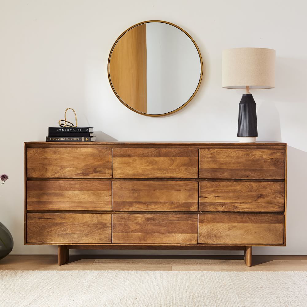 West Elm Anton 9Drawer Dresser Burnt Wax Seeded