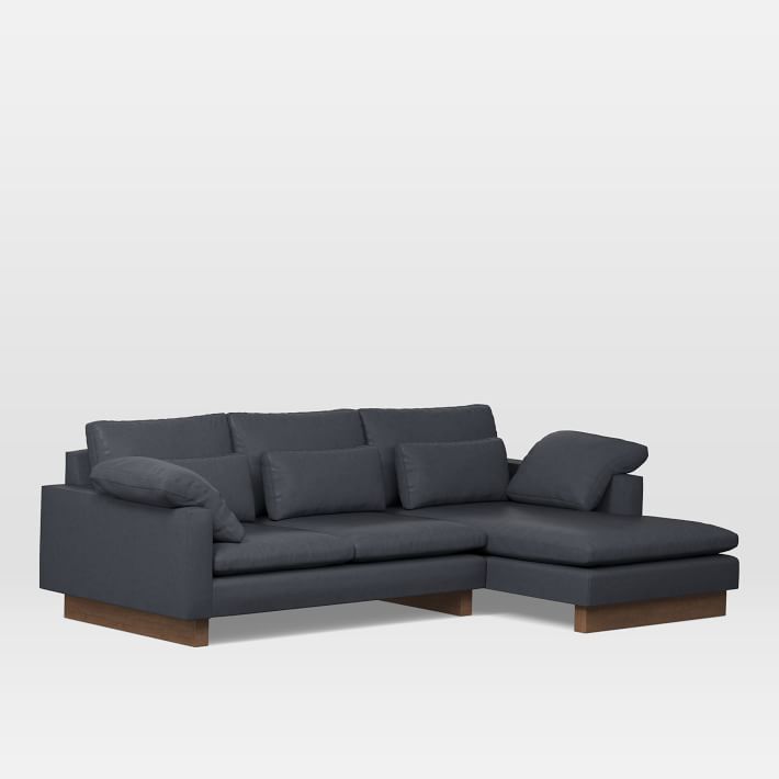 West Elm Harmony Leather 2Piece Chaise Sectional Seeded