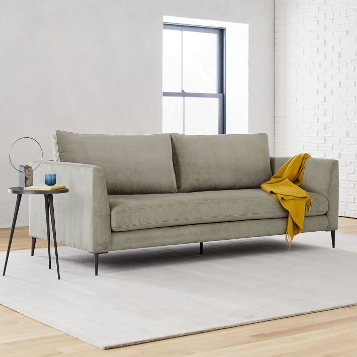 West Elm Vail Sofa Metal Legs Seeded