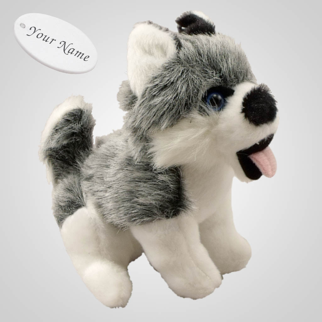 61017IM Plush Sitting Husky, Name Drop Lipco