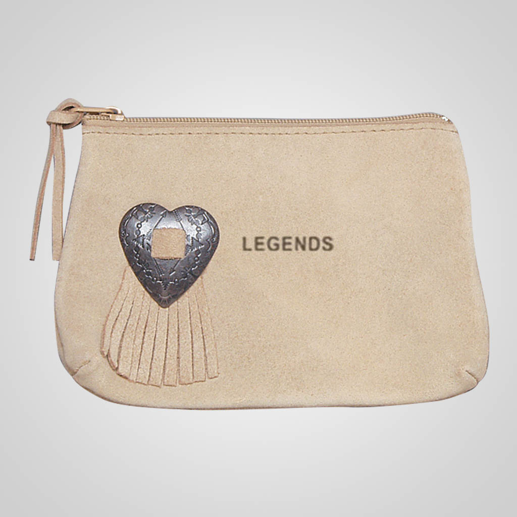 61341IM - Leather Clutch With Concho, Name-Drop