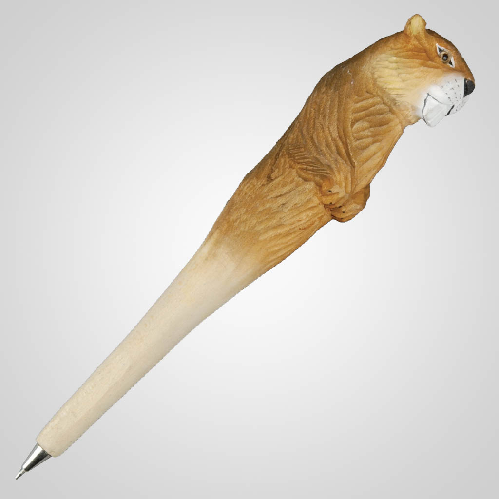 61896 - Carved Wood Beaver Pen, Plain