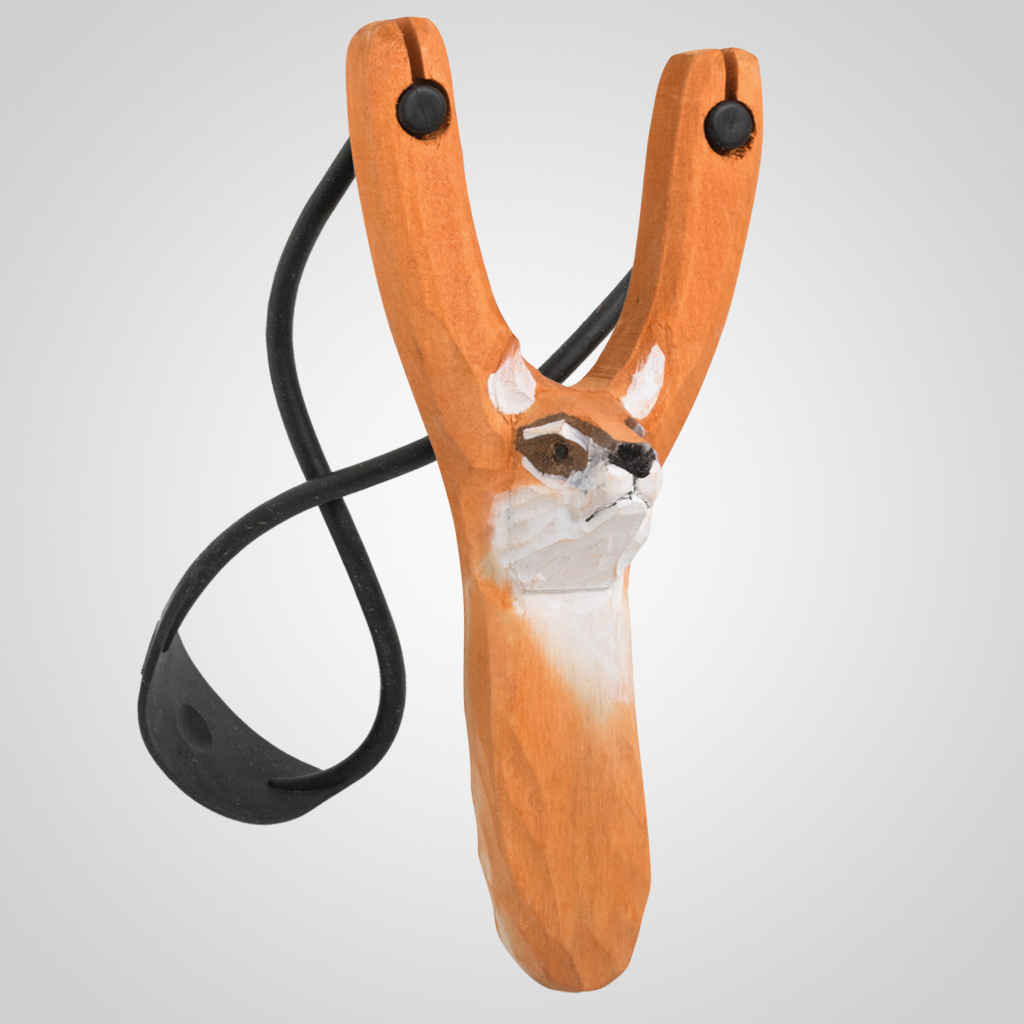 62555 - Carved Wood Chipmunk Slingshot, Plain