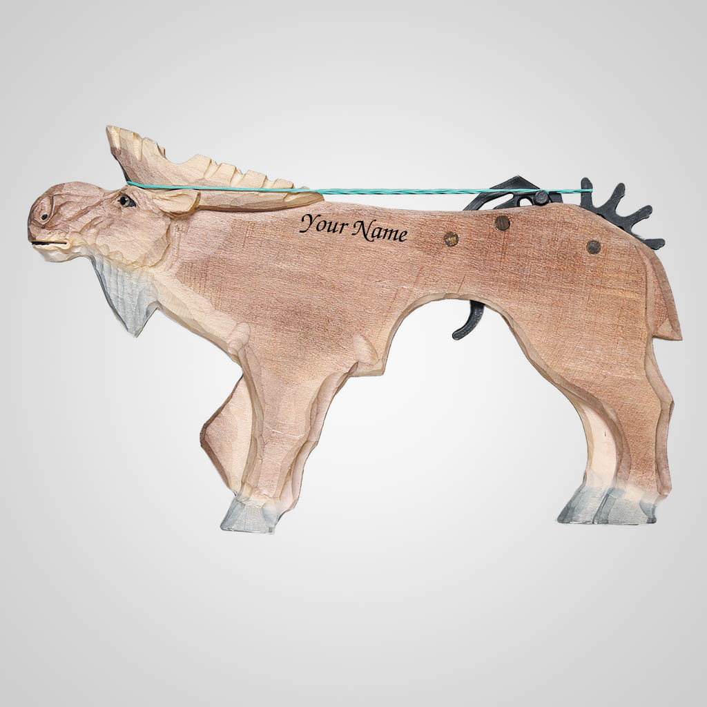 62672IM - Wood Moose Rubber Band Gun, Name-Drop